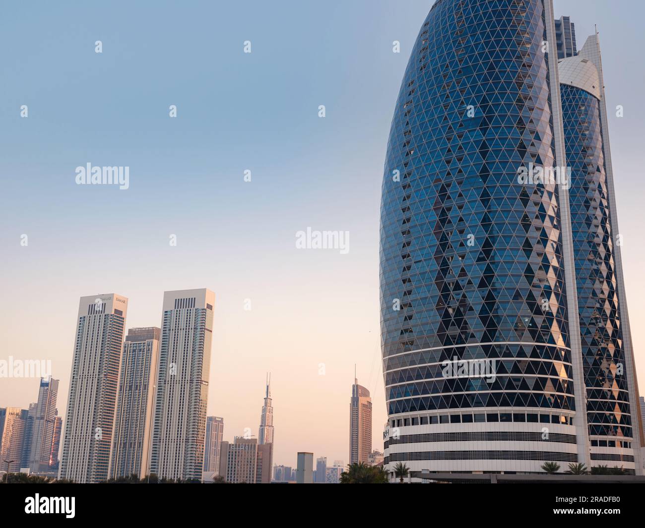 View of 25 March 2023, Dubai, UAE: DAMAC Park Towers, expensive luxury ...