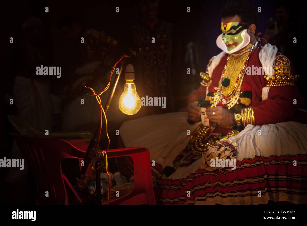 Kathakali artist green room Stock Photo Alamy