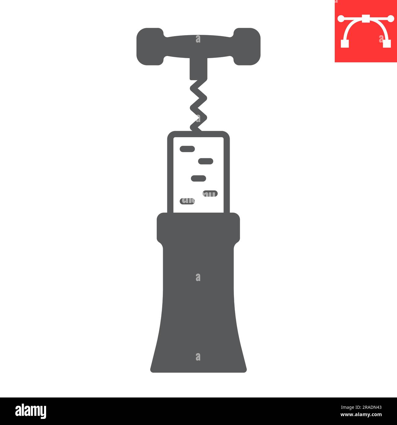 Corkscrew glyph icon, drink and alcohol, bottle-screw vector icon, vector graphics, editable stroke solid sign, eps 10. Stock Vector