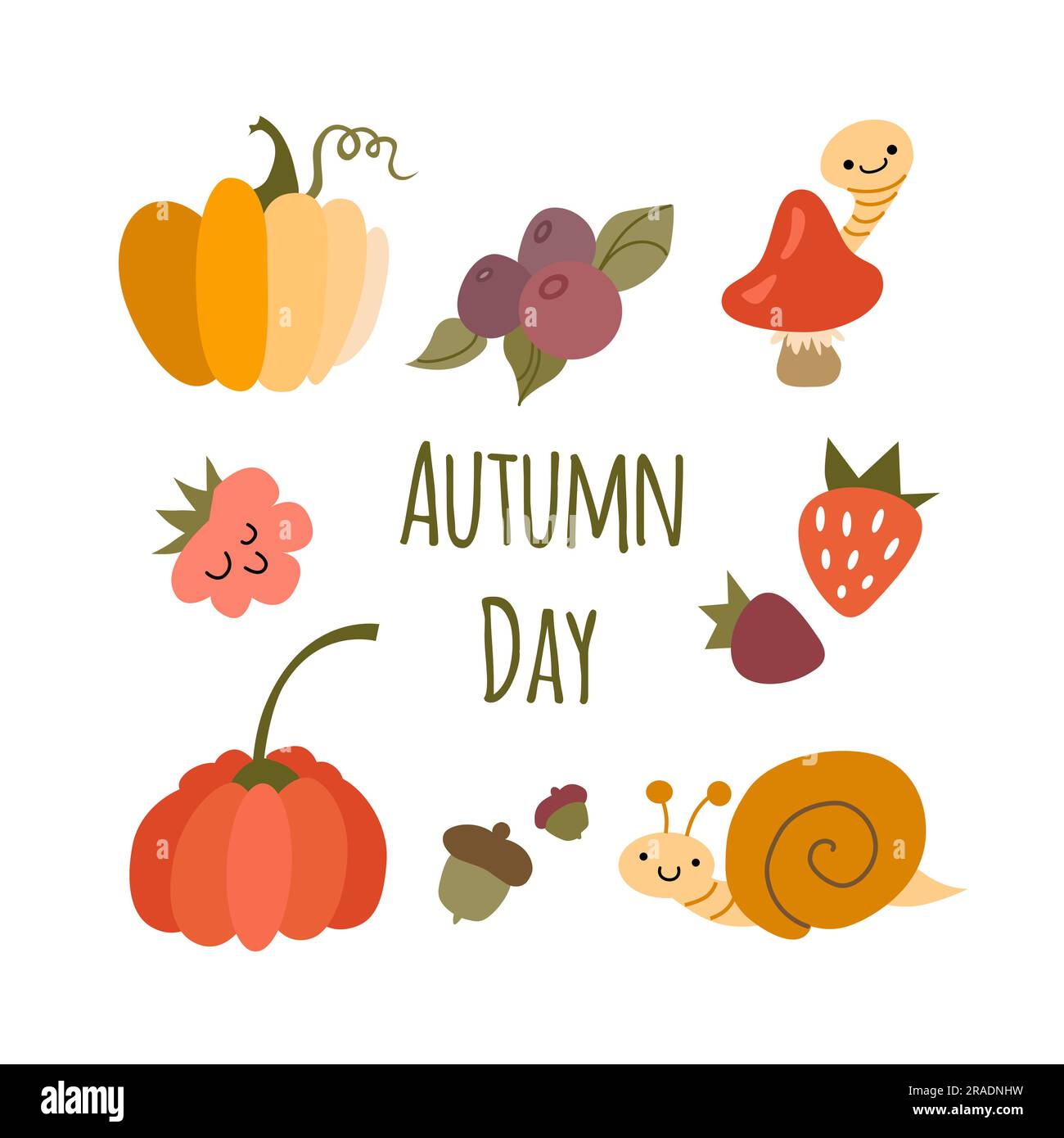 Autumn collection flat style. Vector illustration Stock Vector Image ...
