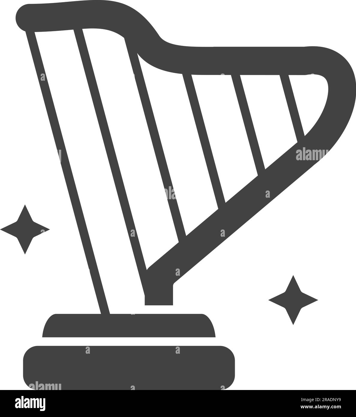 Harp Icon image. Suitable for mobile application. Stock Vector