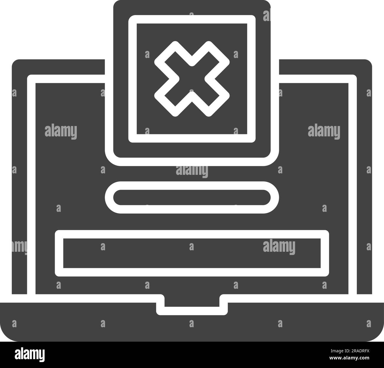 Laptop Rejected Icon image. Suitable for mobile application. Stock Vector