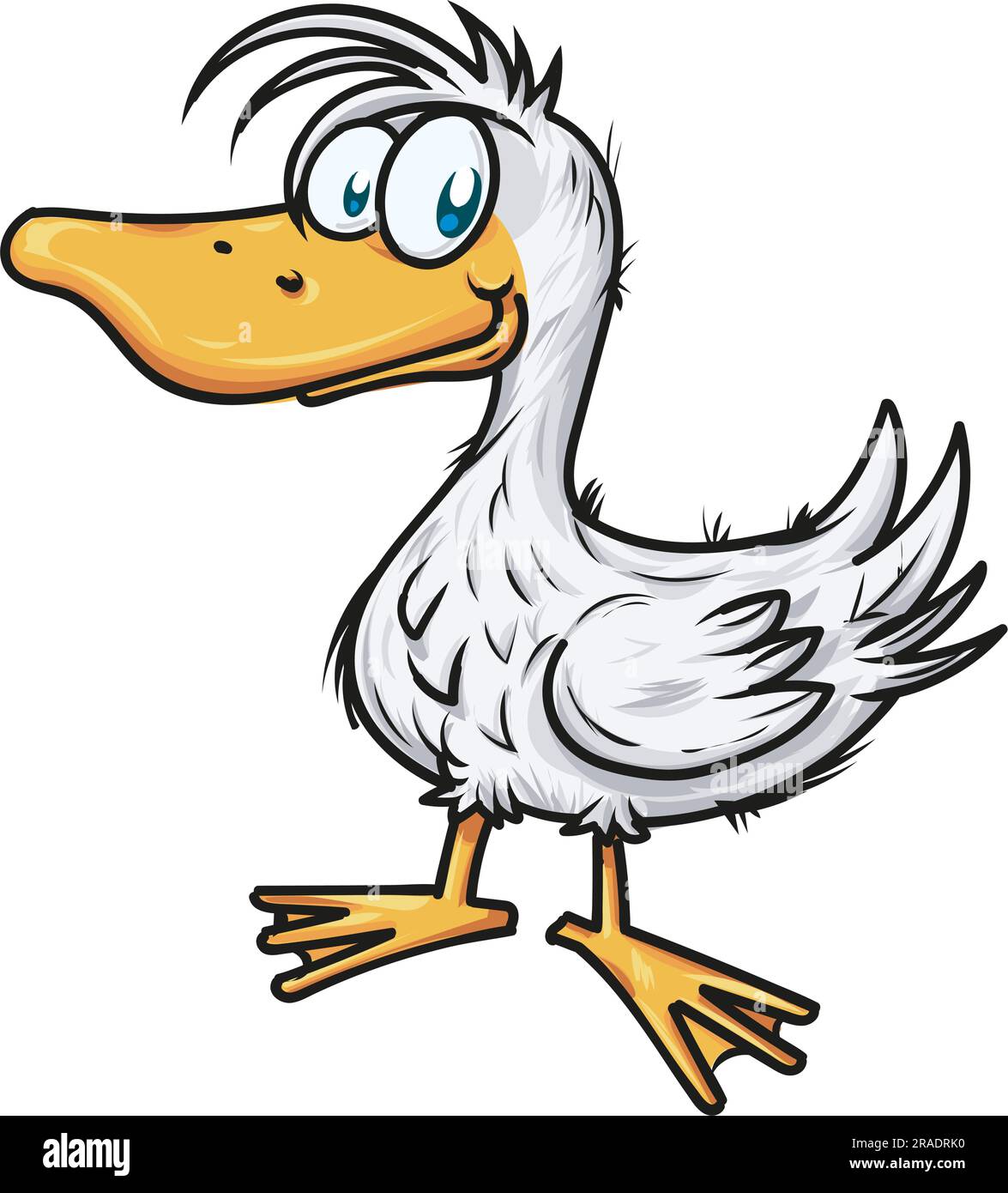 Happy cartoon duck. Vector clip art illustration Stock Vector