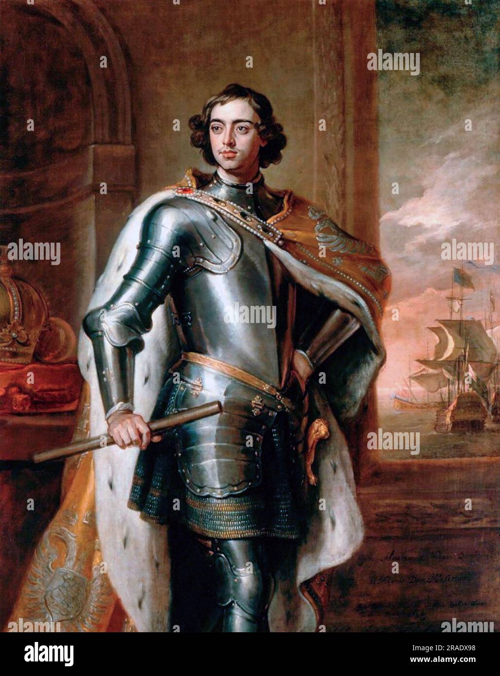 PETER THE GREAT (1672-1725) Emperor of Russia, by Godfrey Kneller, 1698. Peter gifted this portrait to Willioam III King of England Stock Photo