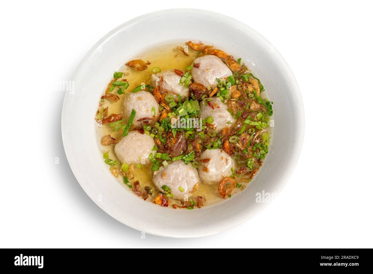 Meatball Soup Bakso On White Background Traditional Indonesia Food