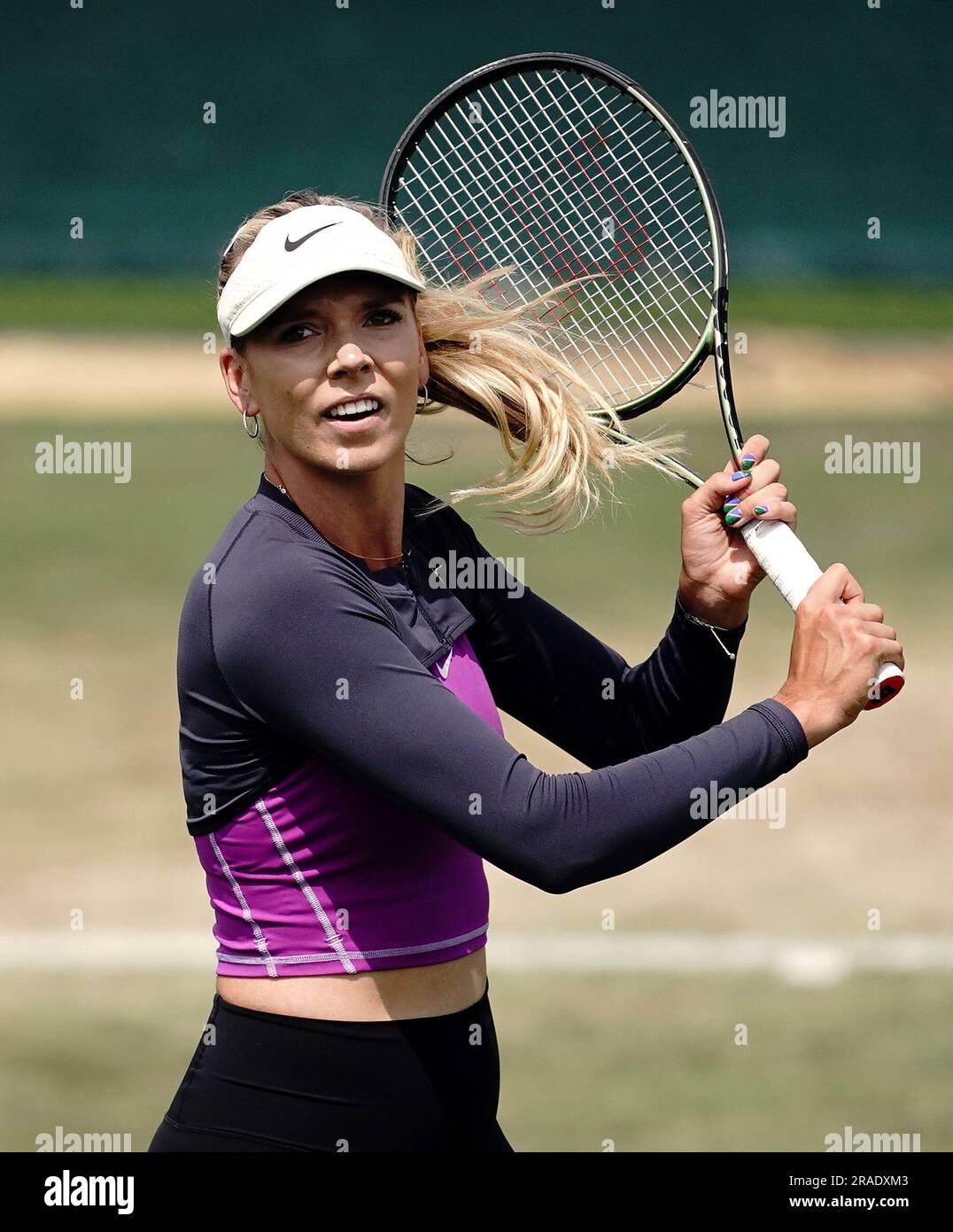 Katie Boulter on the practice courts on day one of the 2023 Wimbledon