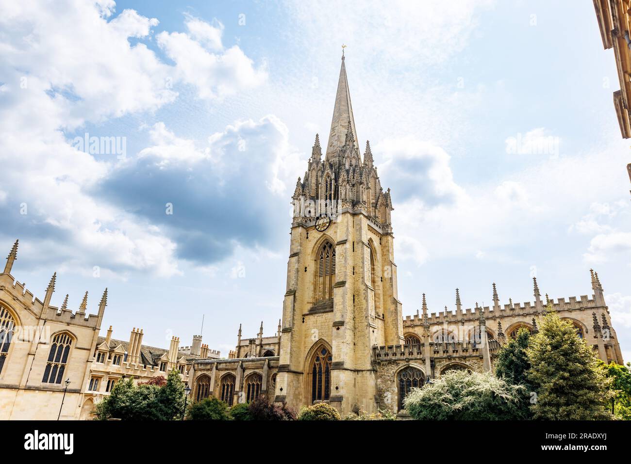 View of the University Church of St Mary the Virgin, English church in Oxford. It is the centre from which the University of Oxford grew Stock Photo