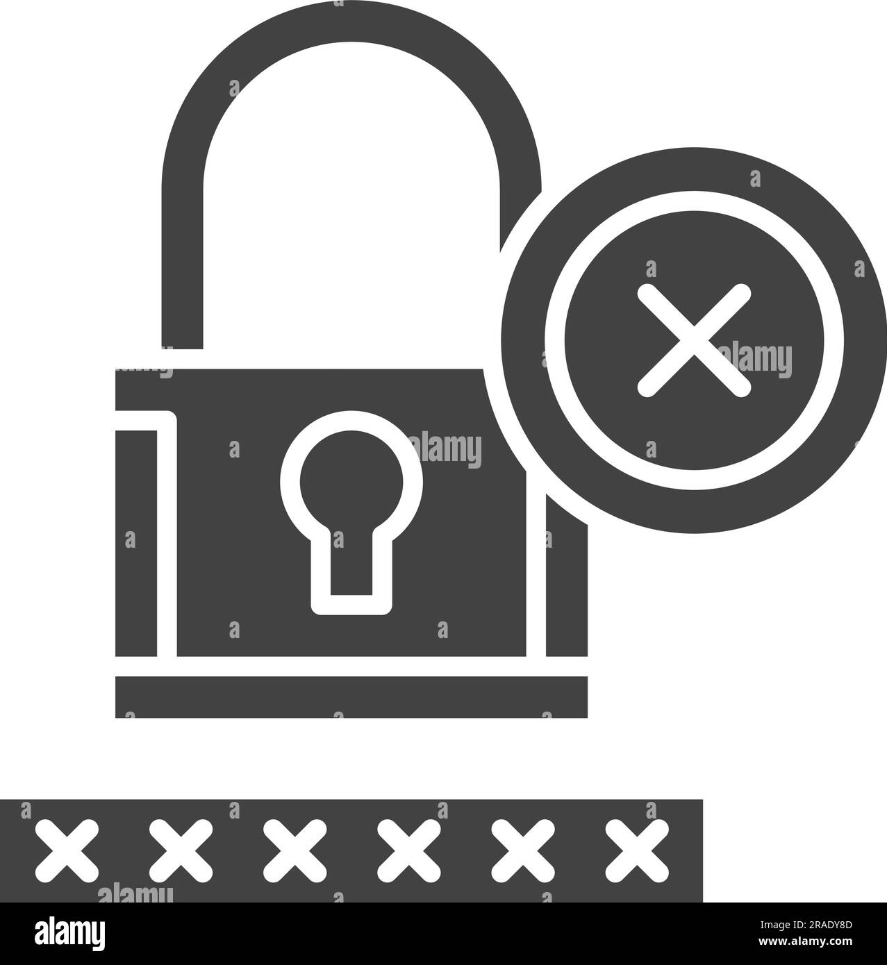 Password Rejected Icon image. Suitable for mobile application. Stock Vector