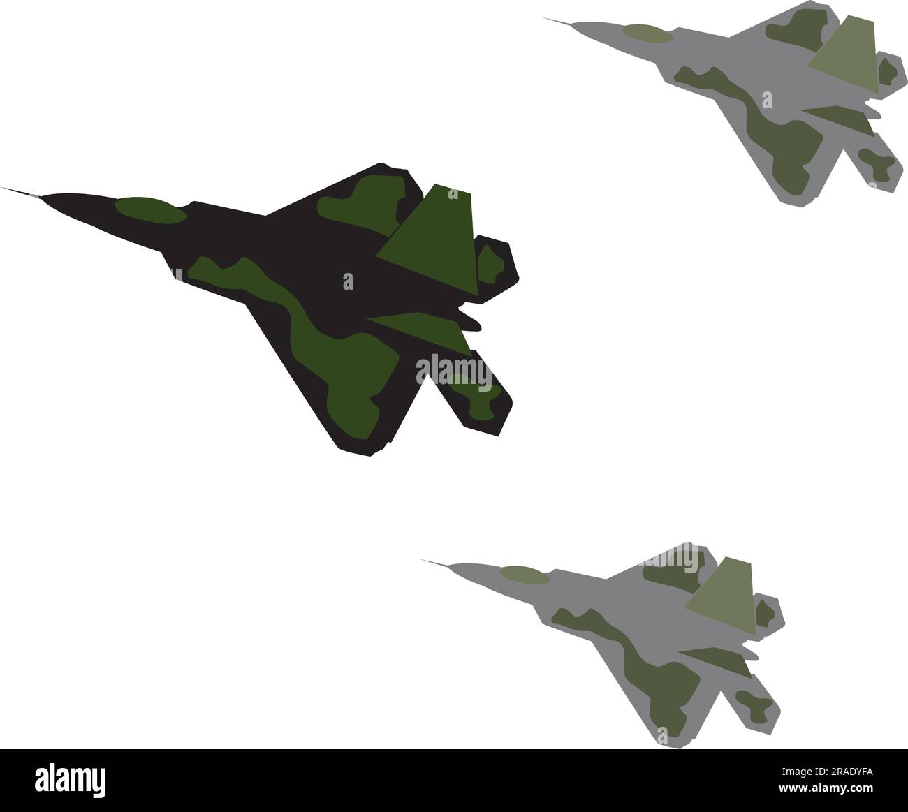 F18 jet fighter flying formation silhouette vector design Stock Vector