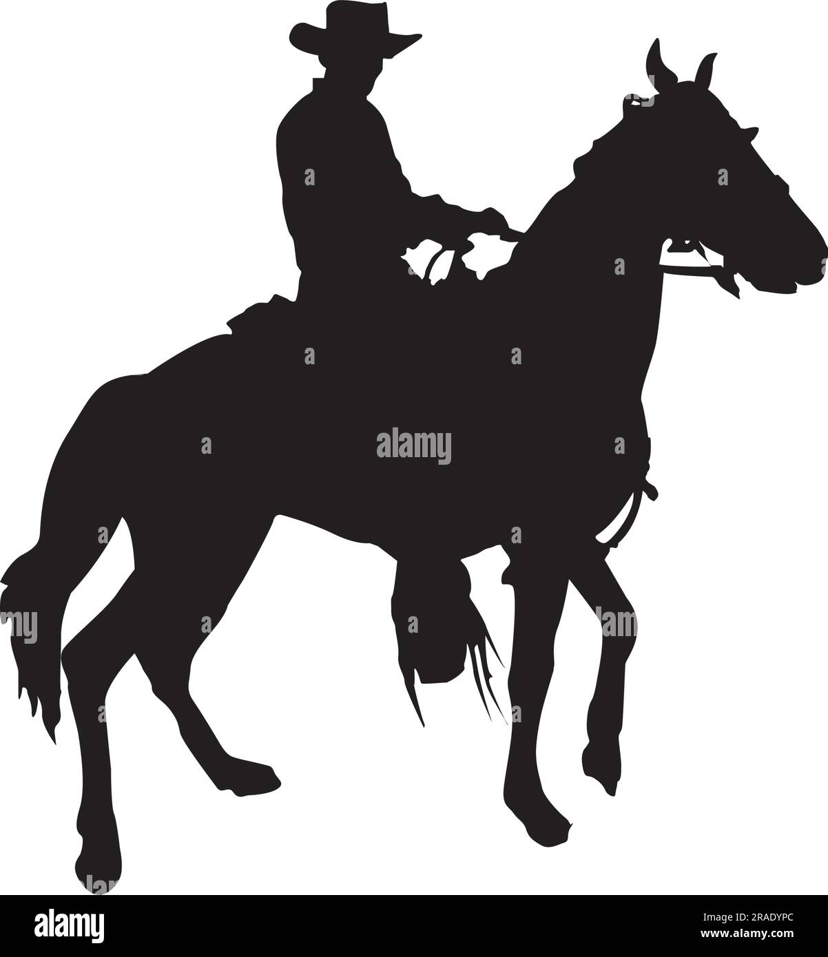 Cowboy riding a horse. Vector illustration for printing and cutting ...