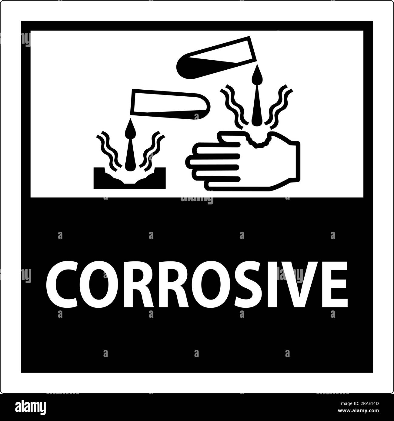Label Corrosive Sign On White Background Stock Vector Image & Art Alamy