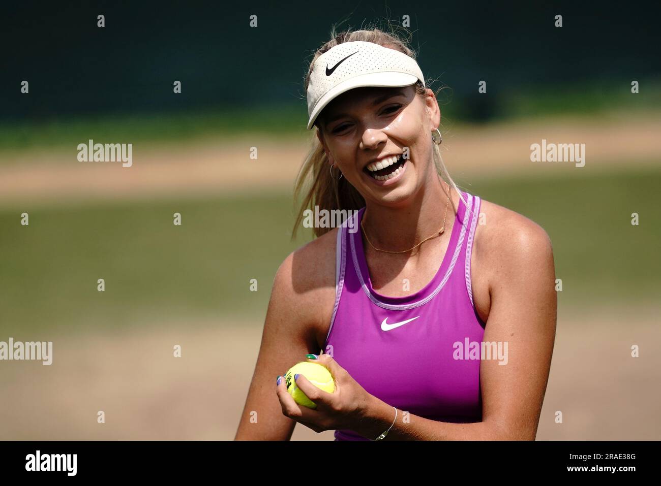 Katie Boulter on the practice courts on day one of the 2023 Wimbledon