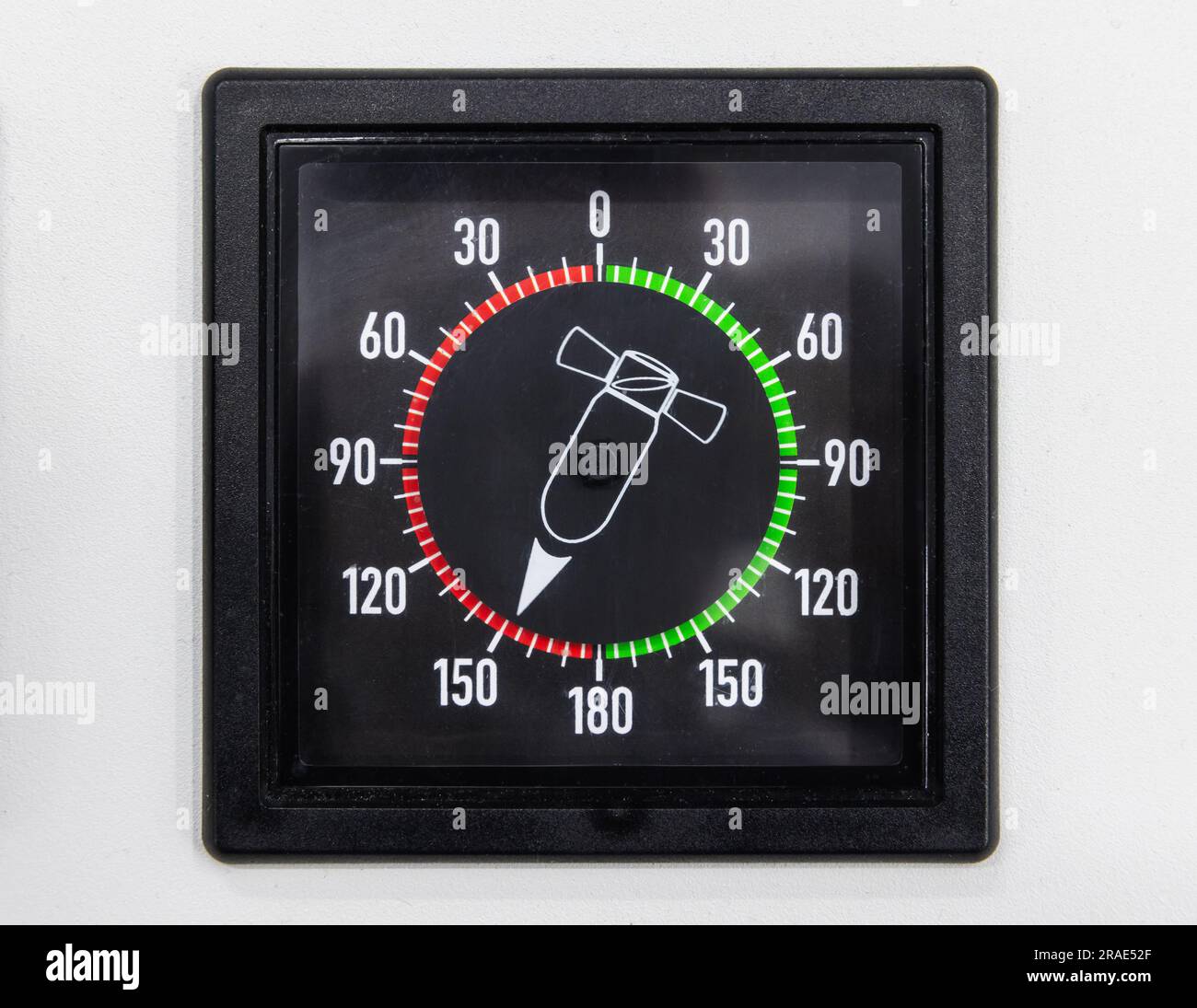 Azimuth thruster angle indicator, tug boat control panel element Stock Photo