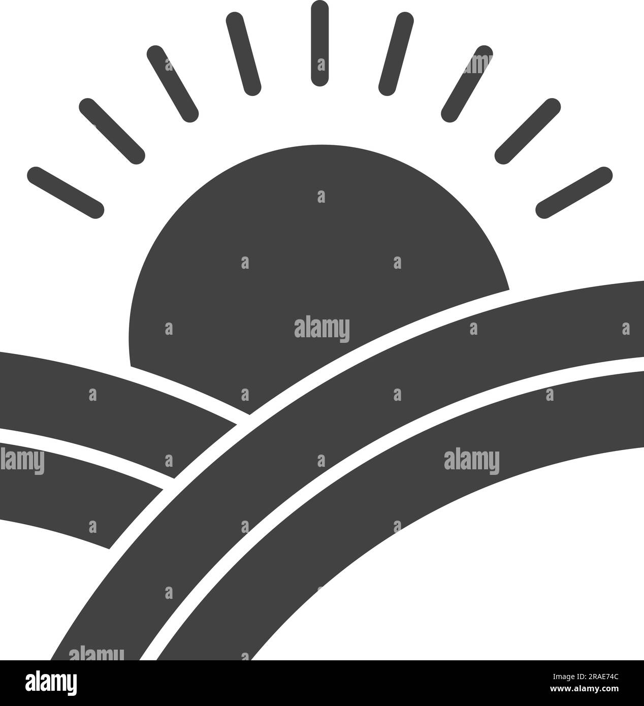 Sunrise outline Black and White Stock Photos & Images - Alamy