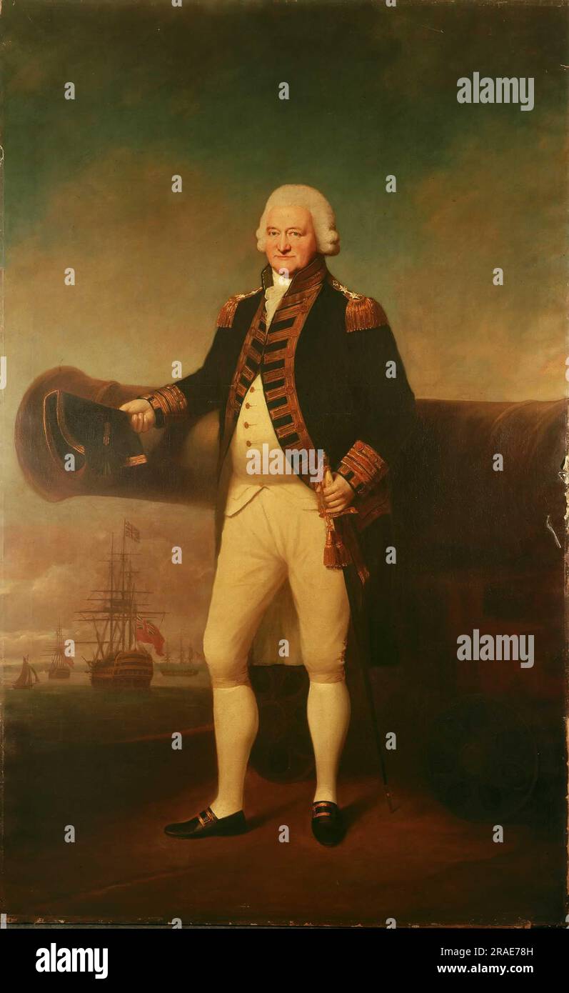 Portrait of Admiral Sir Peter Parker Showing Him Facing Slightly to the Left Stock Photo