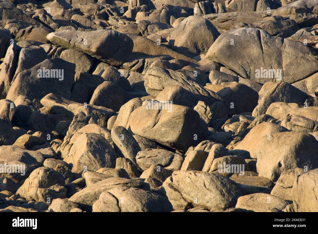 Granite rocks, Plouescat, Brittany, France Stock Photo
