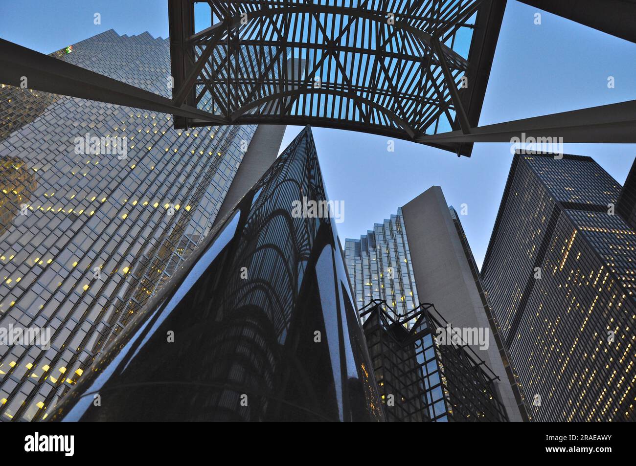Low-angle view of bank buildings in Toronto Canada. Modern buildings, urban architecture. Stock Photo