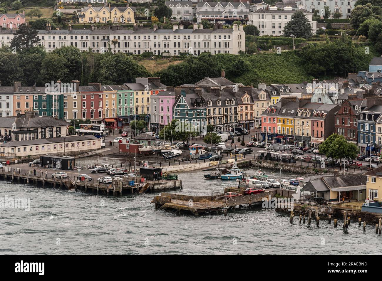 Cobh, Ireland, EU. 9 June 2023. An overview of the coastal town and