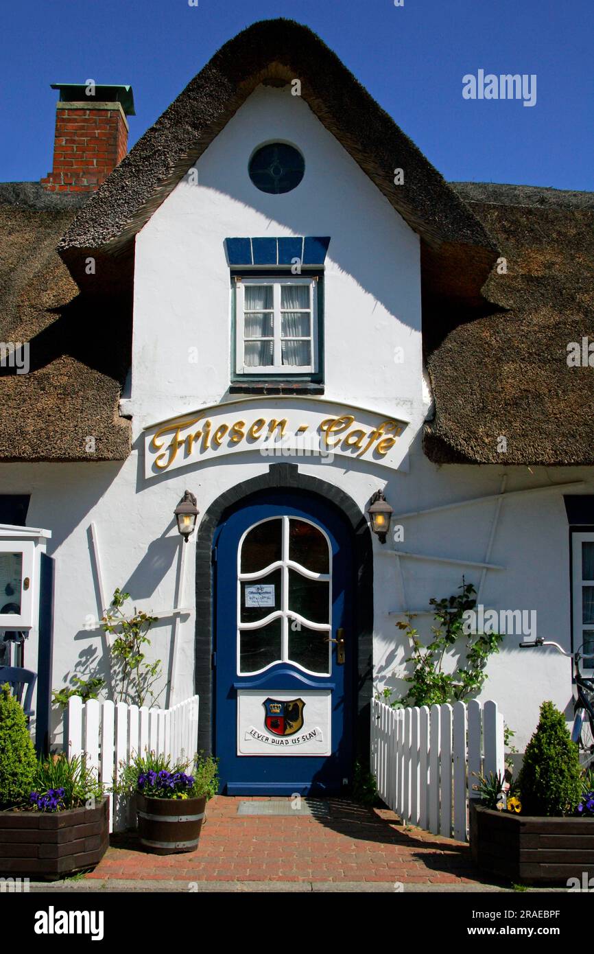 Friesen-Cafe, Nebel, Amrum Island, North Frisia, Schleswig-Holstein, Germany Stock Photo