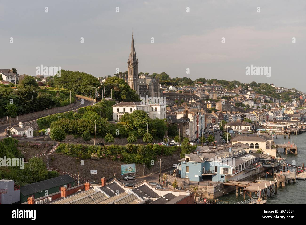 Cobh, county Cork, Ireland. 9 June 2023. Overview of the waterfront