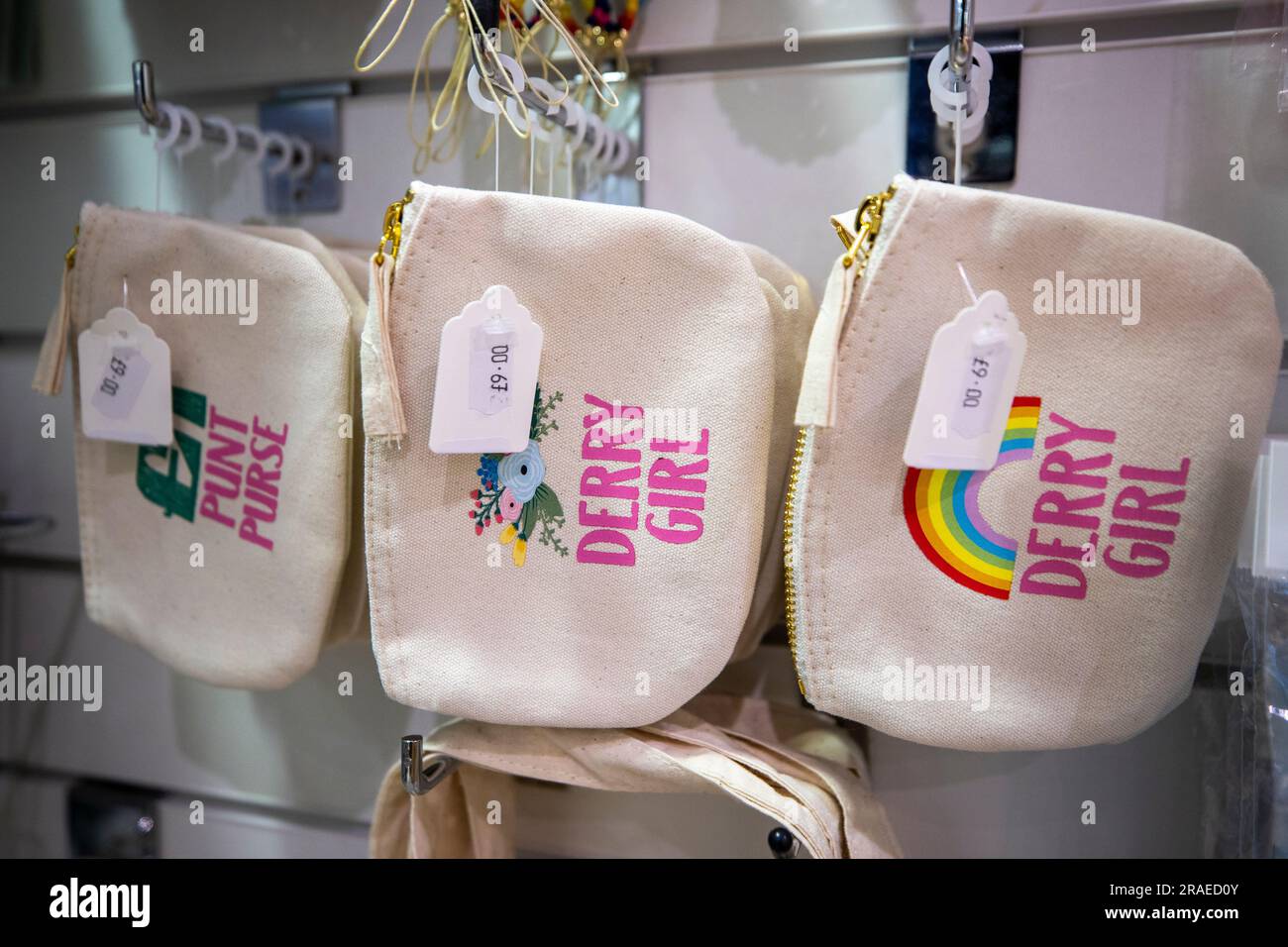 Derry Girls merchandise during a preview of the new Derry Girls