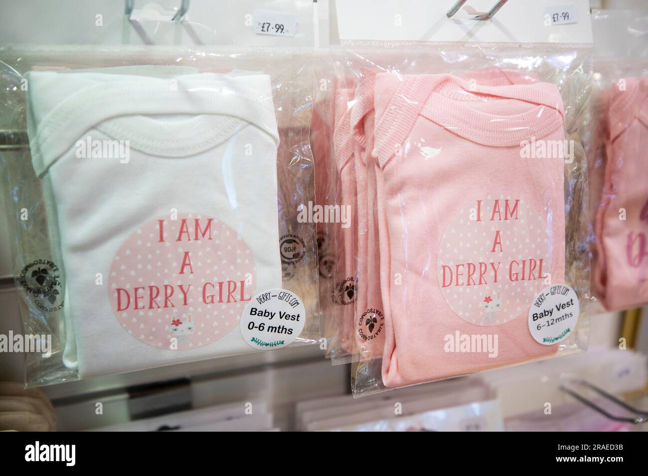 Derry Girls merchandise during a preview of the new Derry Girls