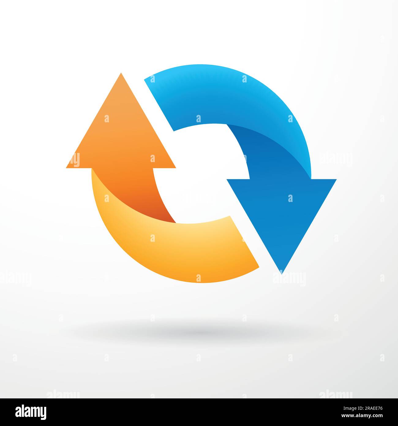 Vector sign air conditioning and heating, two arrows in orange and blue