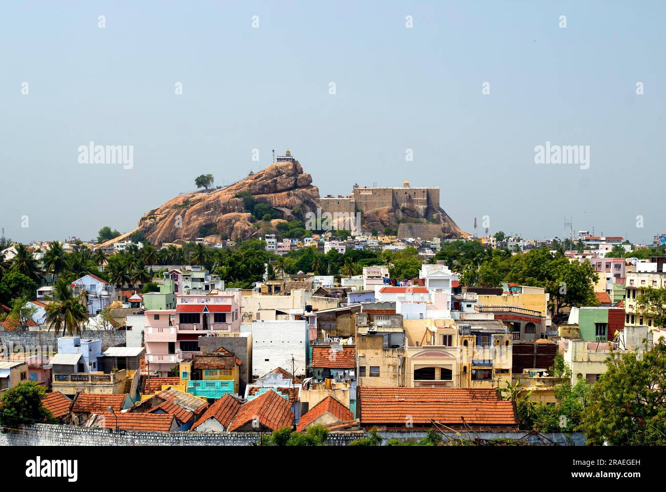 Houses around Rock Fort and Ucchi Pillayar Ganesha Koil Kovil temple in