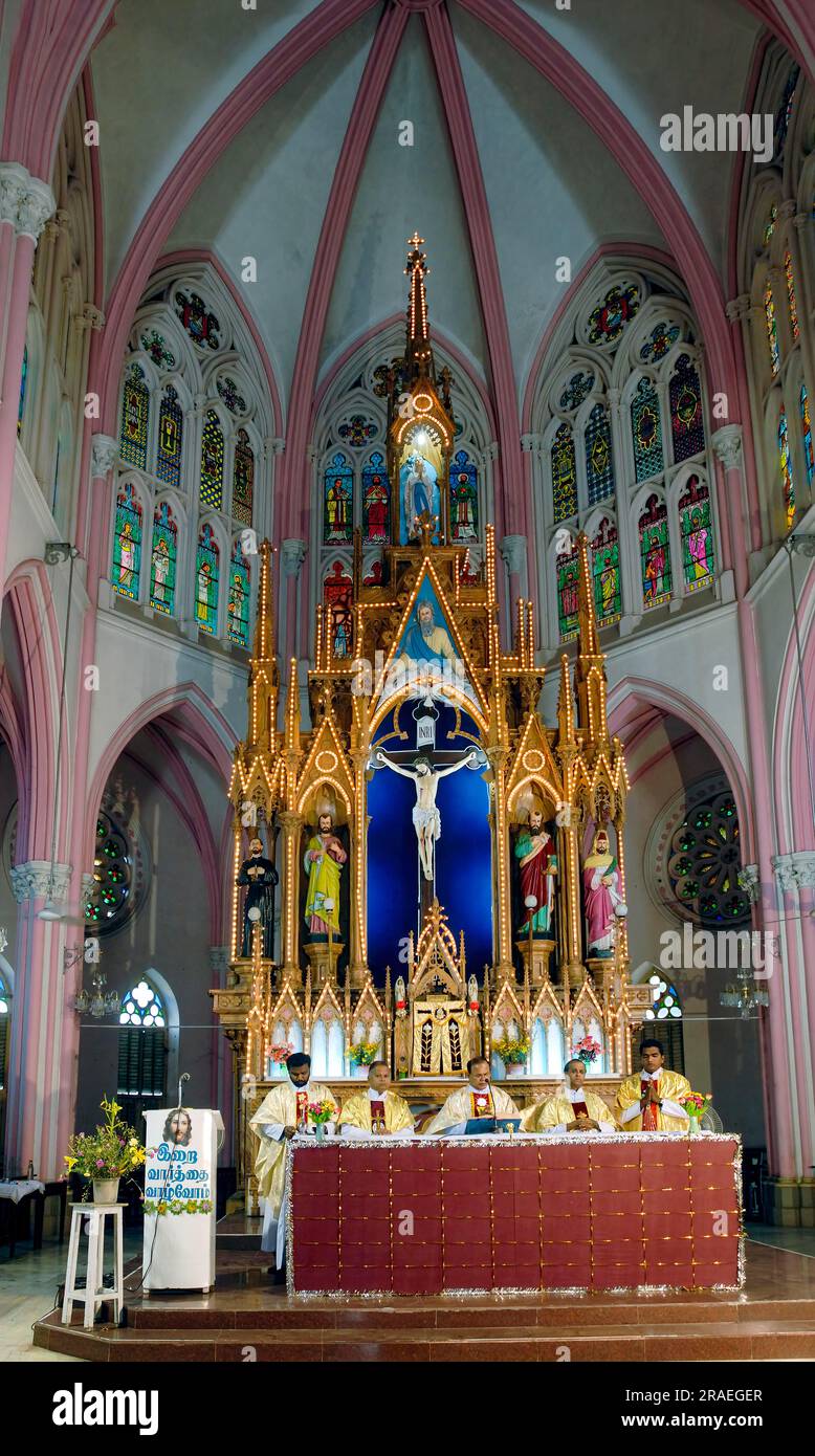 Holy Mass, The Church of our Lady of Lourdes built in 1840 is the ...