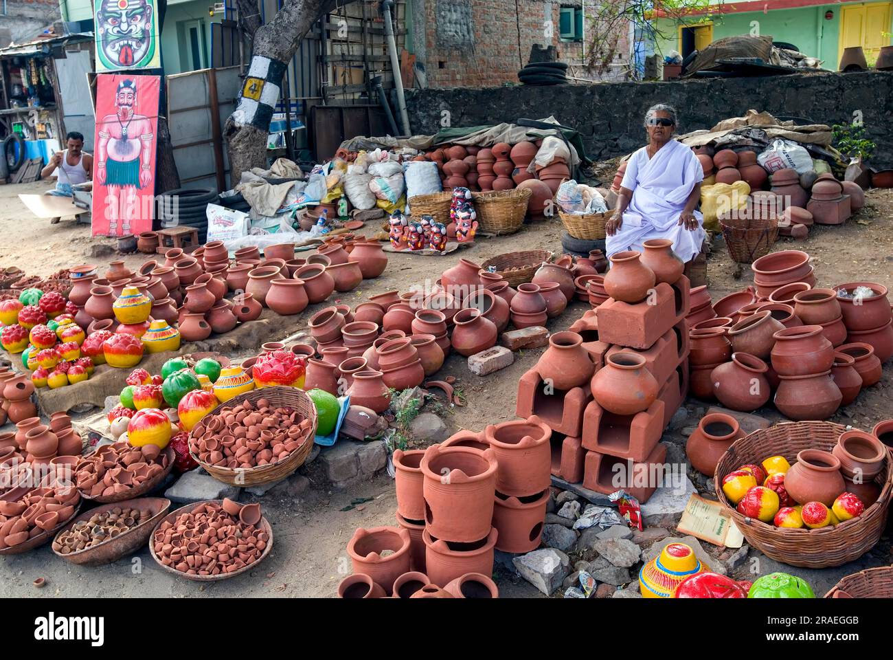 Pottery shop at Tiruppur Tirupur, Tamil Nadu, South India, India, Asia Stock Photo