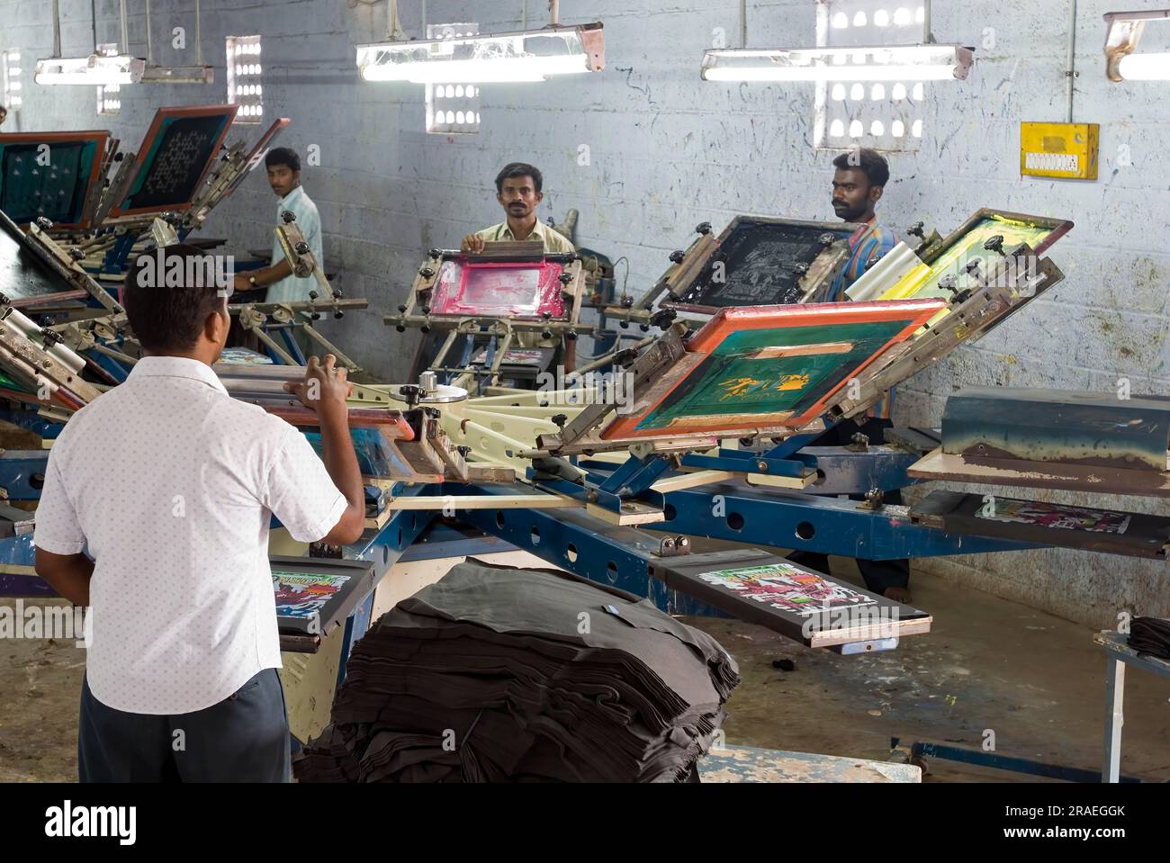 Manual fusing after printing in a garment industry, Tiruppur Tirupur