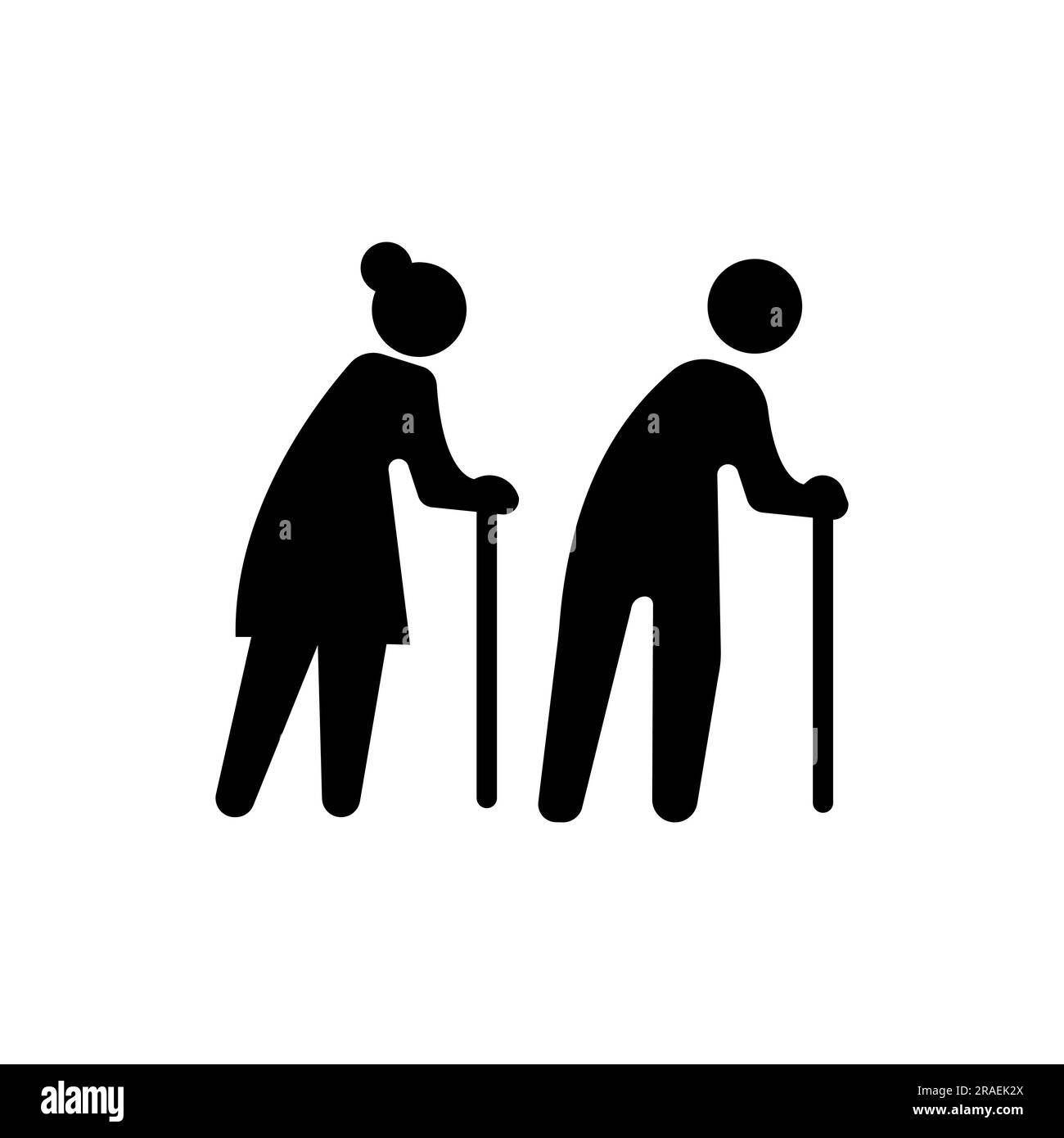 Elderly symbol. old people icon vector illustration Stock Vector