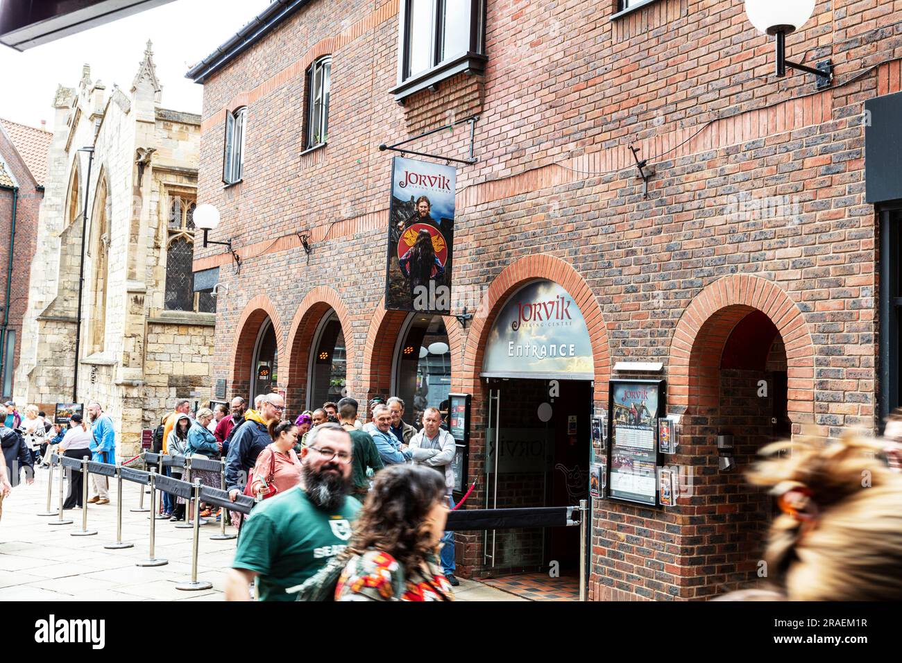 Jorvik Centre York UK, York, Yorkshire, UK, England, Jorvik Viking Centre York, York Entertainment, York Jorvik centre, queue, queueing, entrance, Stock Photo