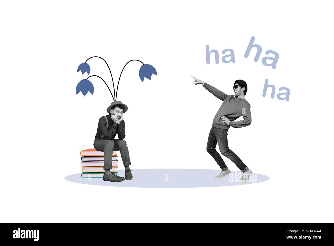 Picture image 3d artwork collage of funky impolite guy laughing ha ha