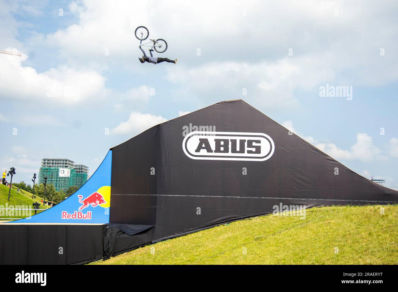 Red Bull Rooftop Slopestyle mountain bike athlete Dawid Godziek won Red Bull Roof Ride ...