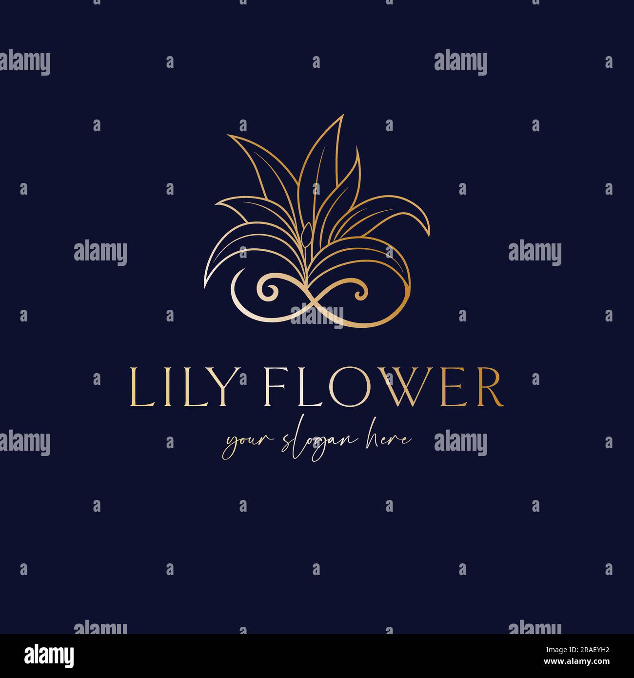 Letter L vector logo monogram with pink lily flowers Stock Vector