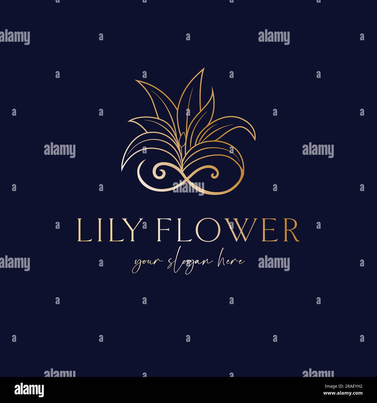 Lily flower vector logo design. Abstract floral logotype. Beauty ...