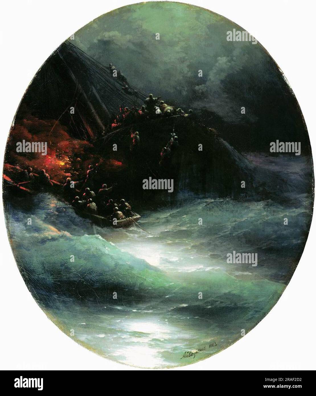 Wreck of a Merchant Ship in the Open Sea (Shipwreck) 1883 by Ivan