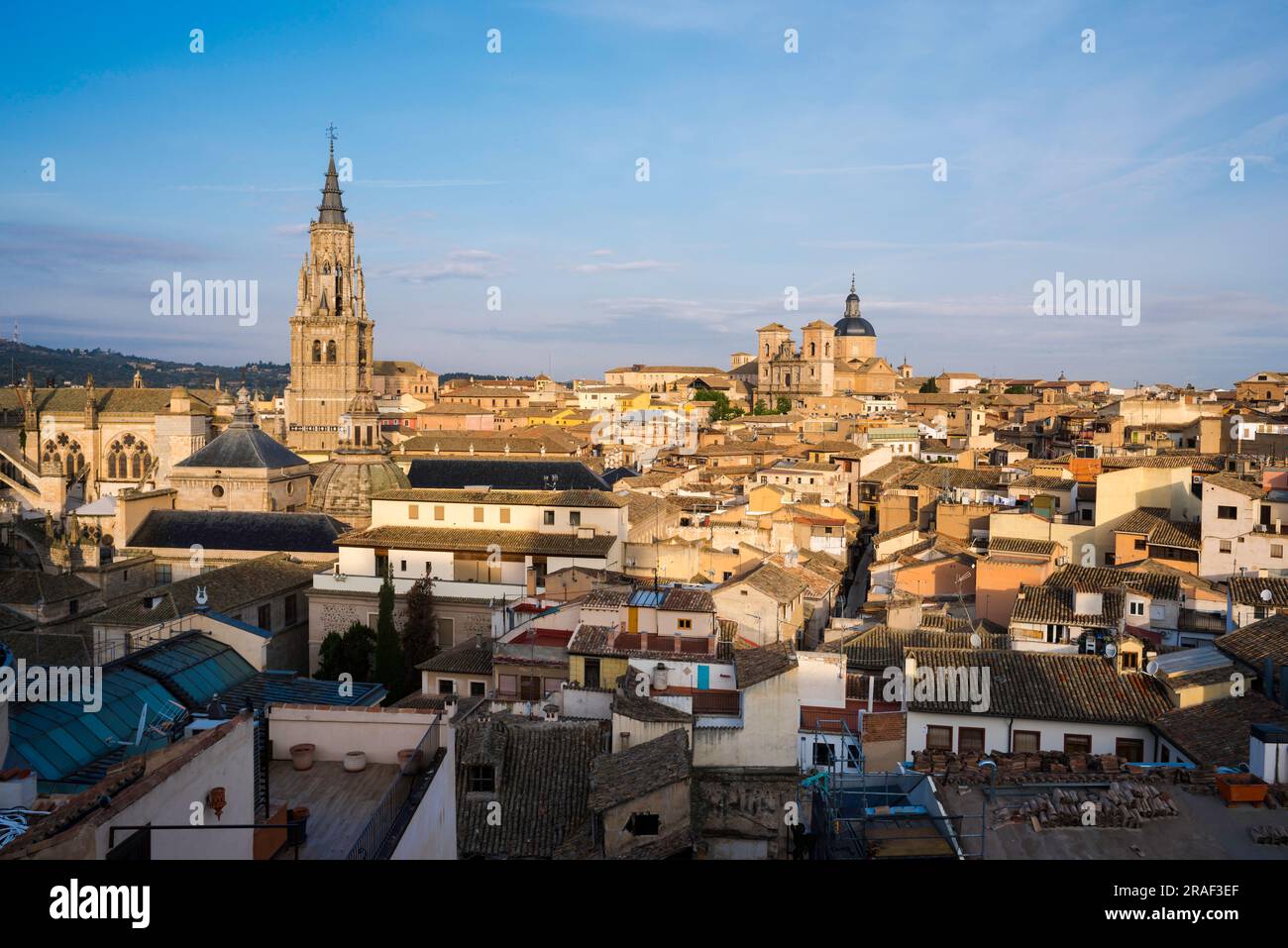 Central Spain city, view in summer of the historic old town quarter of the city of Toledo, Central Spain Stock Photo