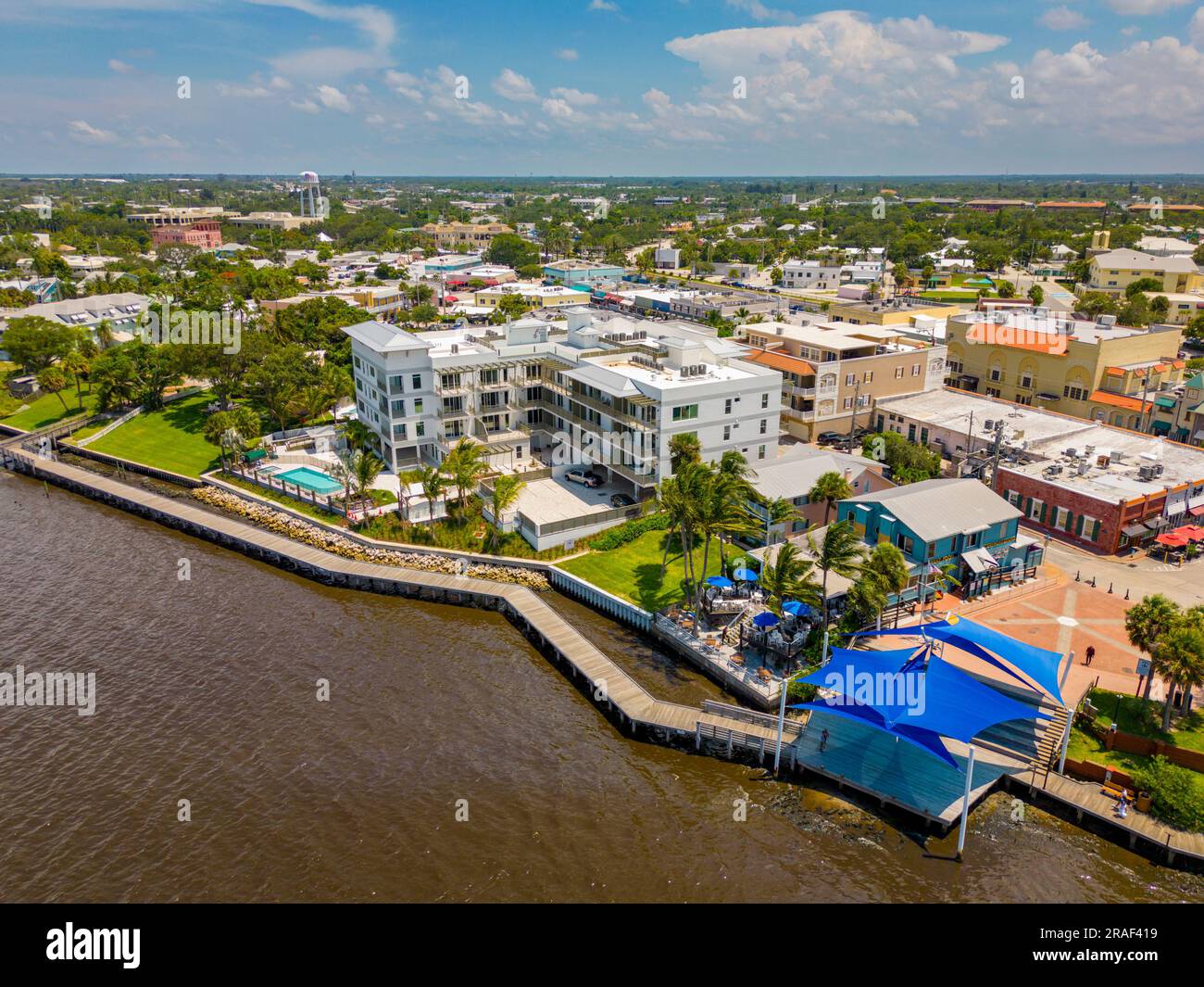 Drone aerial photo waterfront Downtown Stuart FL USA Stock Photo Alamy