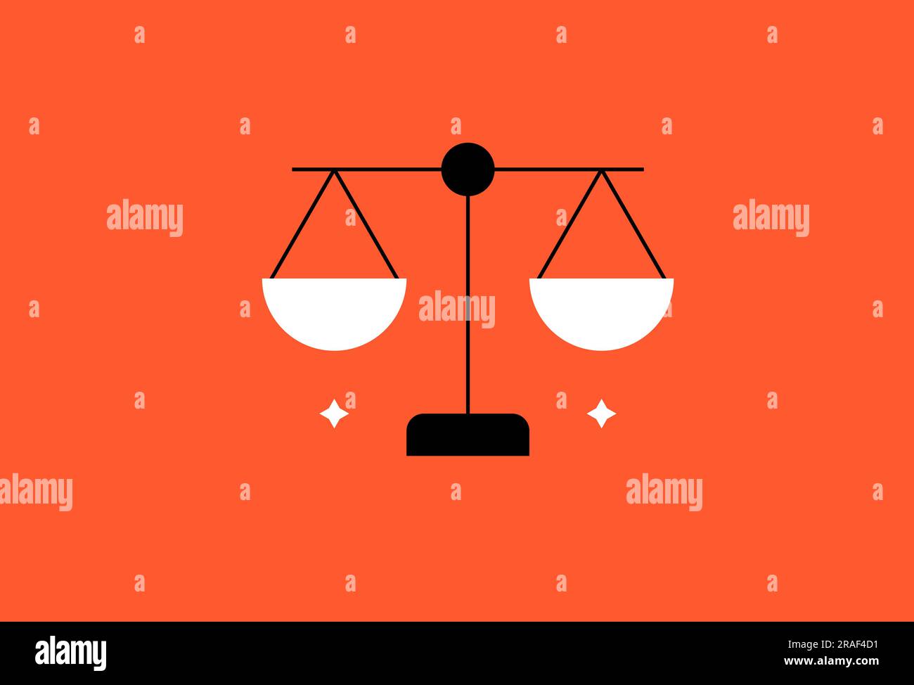 Geometric scales illustration in flat style design. Vector illustration
