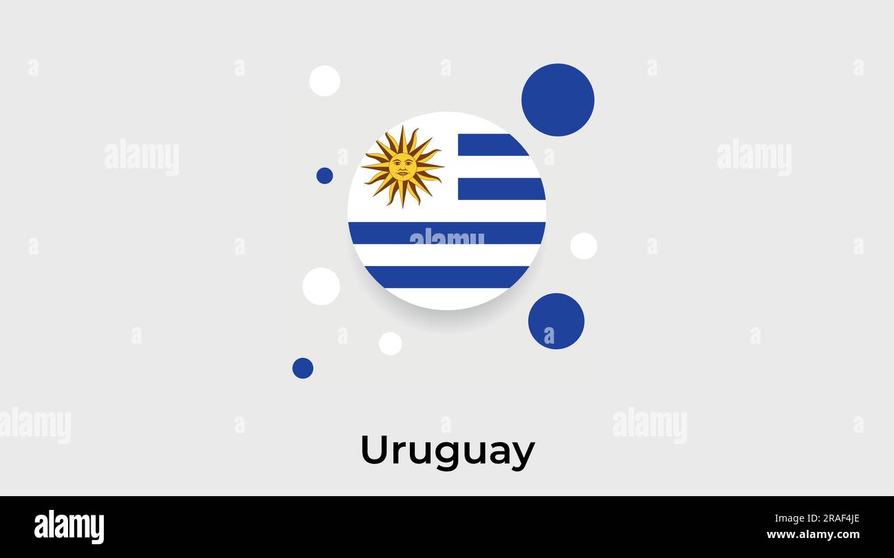 Uruguay flag bubble circle round shape icon colorful vector illustration Stock Vector