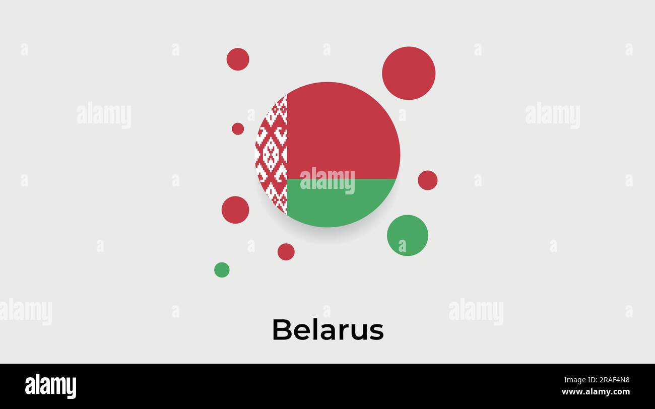 Belarus flag bubble circle round shape icon colorful vector illustration Stock Vector