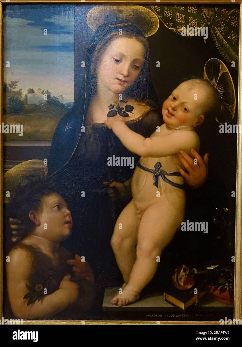 Madonna and Child with St John the Baptist Stock Photo - Alamy