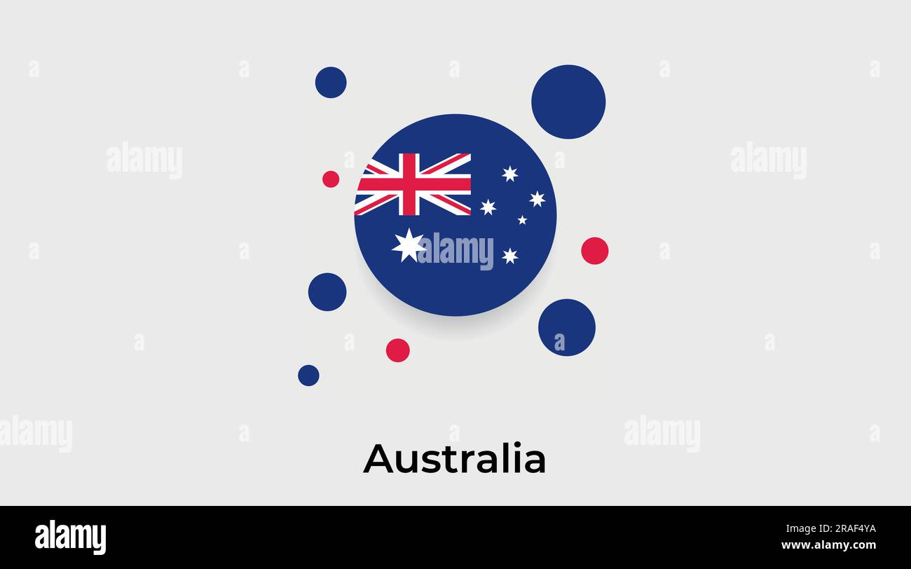 Australia flag bubble circle round shape icon colorful vector illustration Stock Vector
