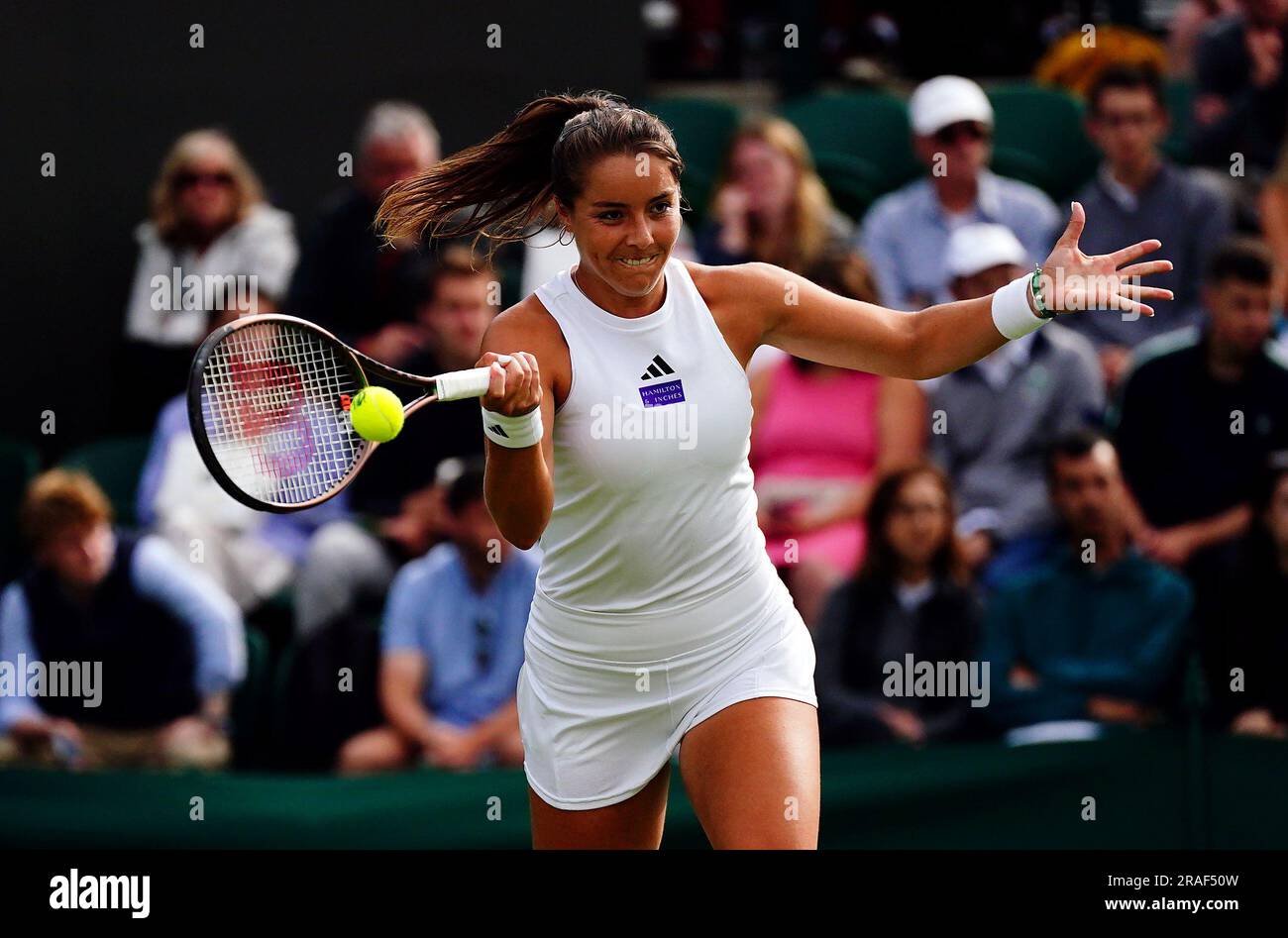 Jodie Burrage in action against Caty Mcnally (not pictured) on day one