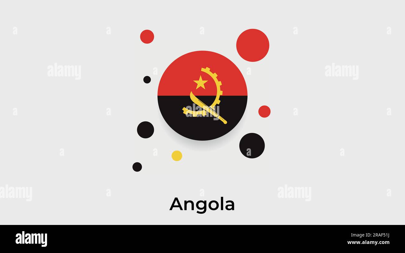 Angola flag bubble circle round shape icon colorful vector illustration Stock Vector