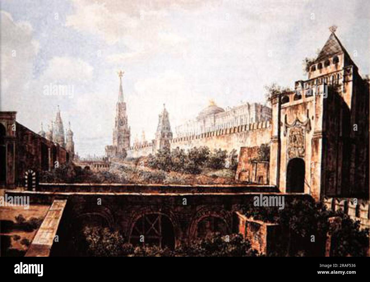 Red Square in Moscow. Date/Period: 1801. Painting. Oil on canvas. Height:  81.3 cm (32 in); Width: 110.5 cm (43.5 in). Author: Fyodor Alekseyev.  FYODOR YAKOVLEVICH ALEKSEYEV. Alexeyev, Fyodor Yakovlevich Stock Photo -  Alamy