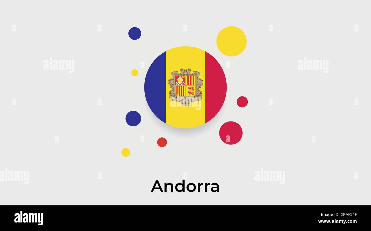 Andorra flag bubble circle round shape icon colorful vector illustration Stock Vector