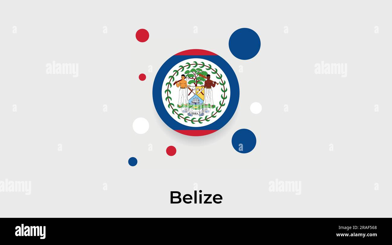Belize flag bubble circle round shape icon colorful vector illustration ...